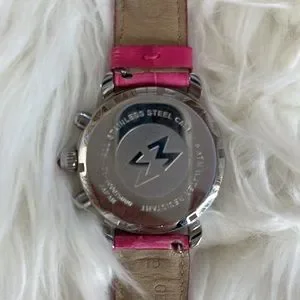 Diamond Michele Stainless Steel Watch with Pink Alligator Band Michele | Accessories | Diamond Michele Stainless Steel  main image 2